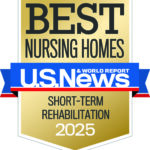 U.S. News & World Report Best Nursing Home badge. The badge was awarded to Carroll Lutheran Village for excellence in its short-term rehabilitation program.